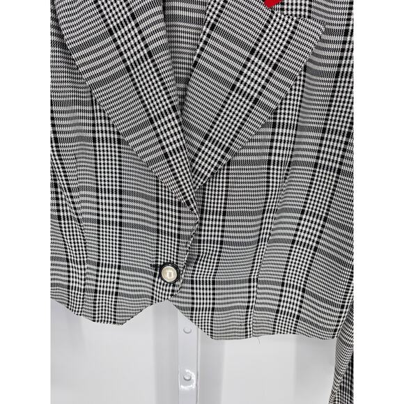VTG My Michelle Women's Black White Long Sleeve Single Button Jacket Size Large - Picture 2 of 4